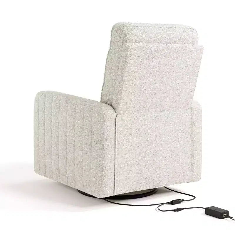 Fauteuil inclinable, pivotant et coulissant de luxe pour chambre de bébé avec double port de charge USB
