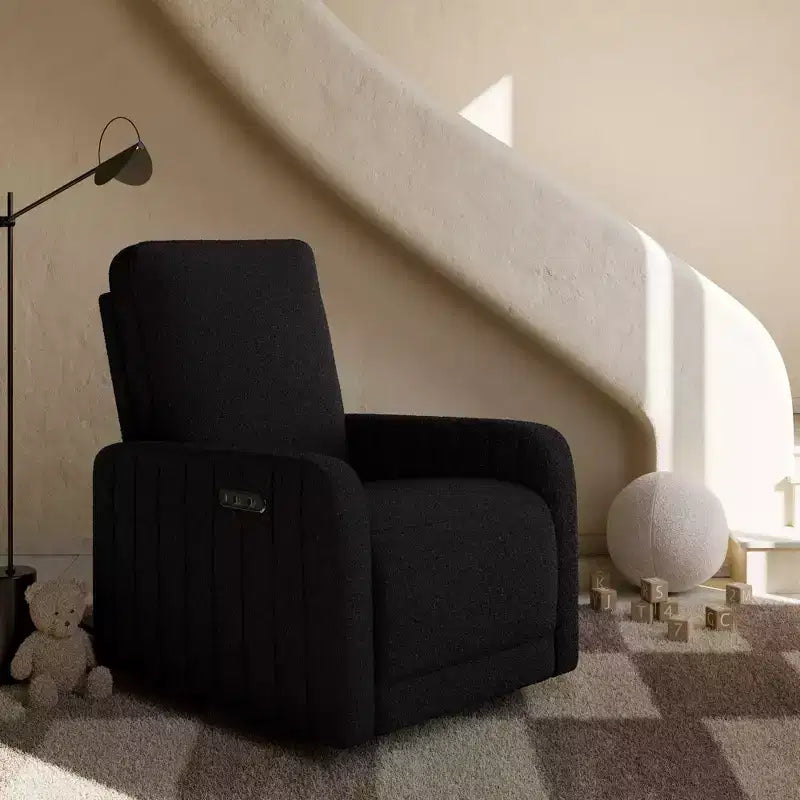 Fauteuil inclinable, pivotant et coulissant de luxe pour chambre de bébé avec double port de charge USB