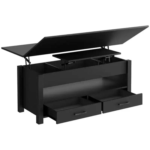 40 Lift-Top Coffee Table Multi-Function Convertible Design with Drawers & Hidden CompartmentTransforms to Dining Table for Living Room