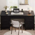 Extra-Large Two-Person Desk with Charging Station, Adjustable Storage & File Drawers for Shared Home Office and Study