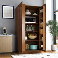 63in Kitchen Pantry Cabinet with Doors and Shelves, Freestanding Storage Cupboard for Dining Room, Buffet Sideboard