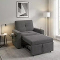 Dyonery 3-in-1 Sleeper Sofa Chair Bed, 42.5 Wide Convertible Pull-Out Sofa with Adjustable Backrest, USB Charging Ports, Side Table & Cup Holder