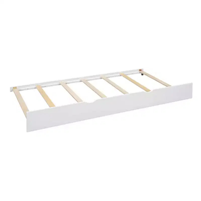 Lit cabane double avec lit gigogne et étagère de rangement pour enfants, blanc