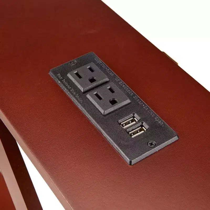 Console étroite avec prise intégrée, 84 cm H