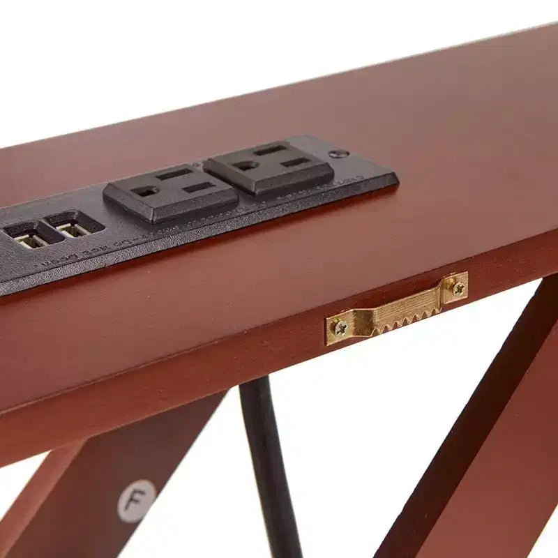 Console étroite avec prise intégrée, 84 cm H