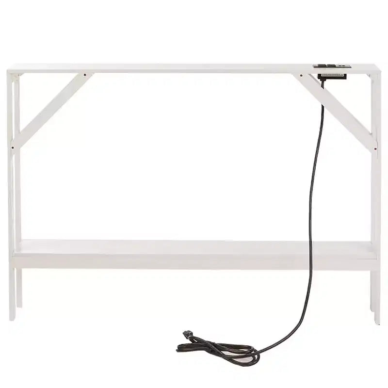 Console étroite avec prise intégrée, 84 cm H