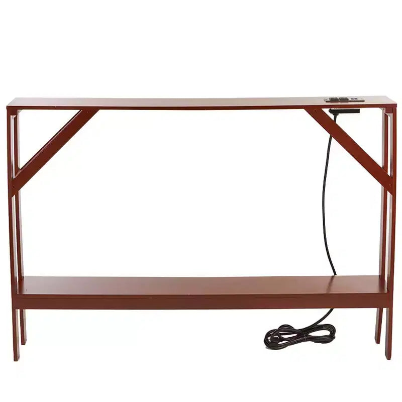 Console étroite avec prise intégrée, 84 cm H