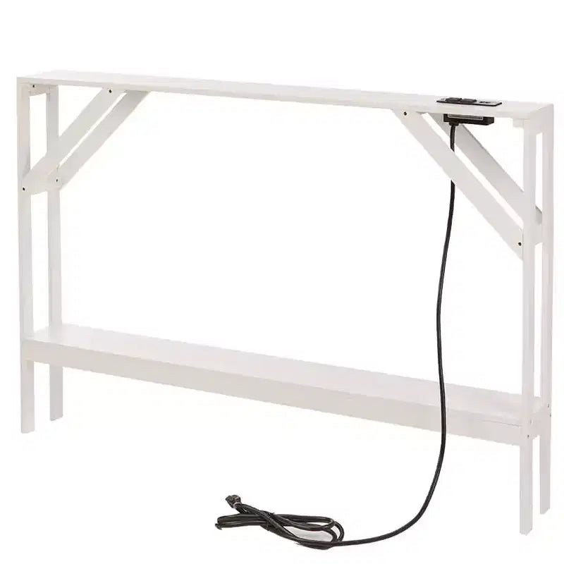 Console étroite avec prise intégrée, 84 cm H