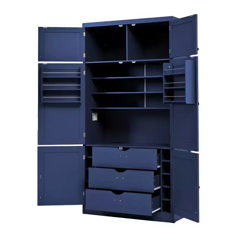 Grand garde-manger de cuisine autoportant de 203,2 cm de haut avec buffet et grand placard de rangement