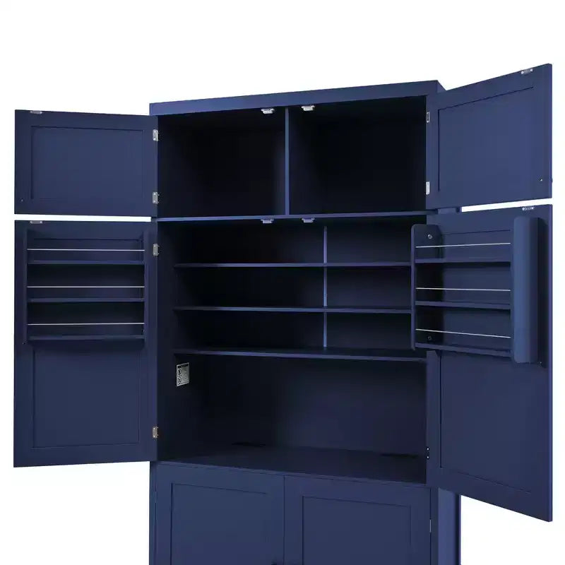 Grand garde-manger de cuisine autoportant de 203,2 cm de haut avec buffet et grand placard de rangement