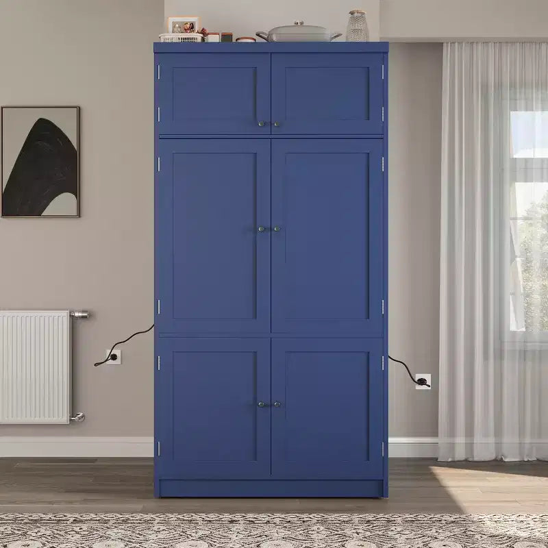 Grand garde-manger de cuisine autoportant de 203,2 cm de haut avec buffet et grand placard de rangement