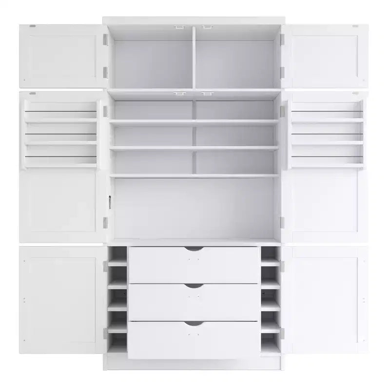 Grand garde-manger de cuisine autoportant de 203,2 cm de haut avec buffet et grand placard de rangement
