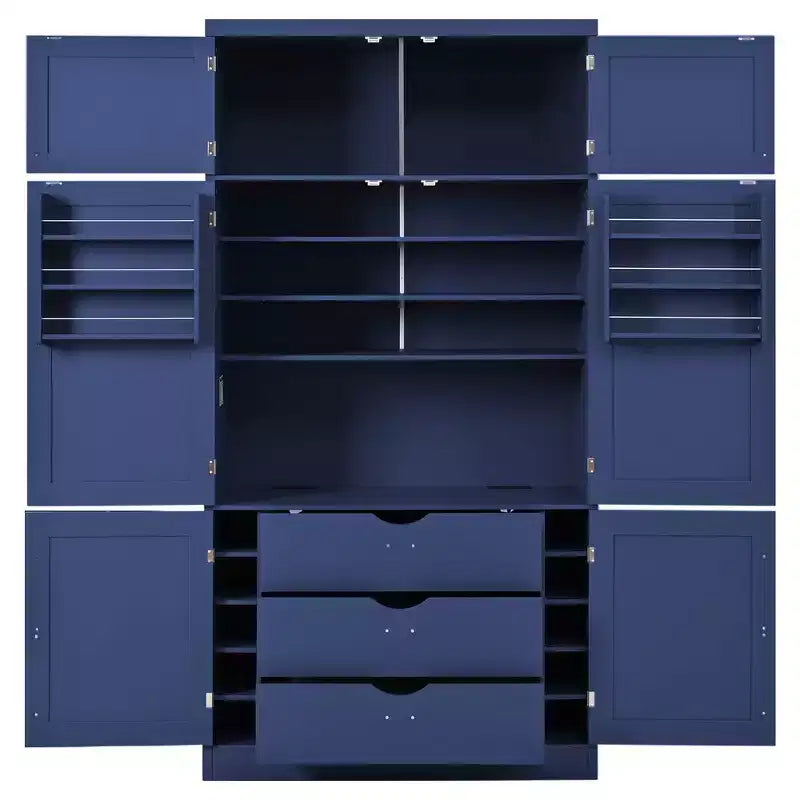 Grand garde-manger de cuisine autoportant de 203,2 cm de haut avec buffet et grand placard de rangement