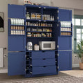 Whisen 80.1'' Tall Freestanding Kitchen Pantry, Buffets, Large Storage Cabinet Cupboard