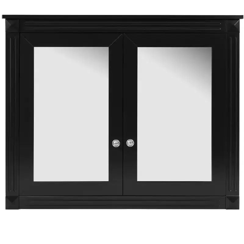 Meuble de Rangement Mural pour Salle de Bain avec 2 Miroirs et Étagères Réglables