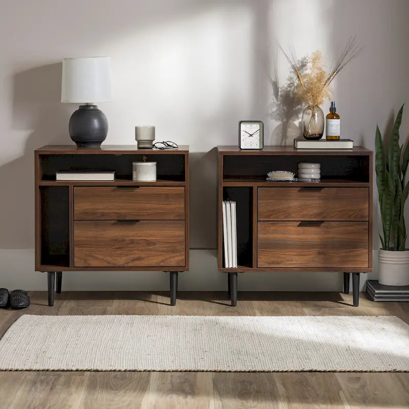Table de chevet Middlebrook Modern Storage, ensemble de 2