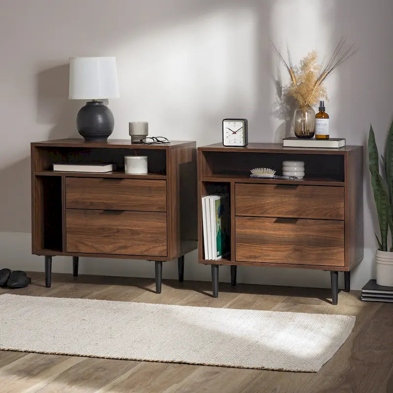 Table de chevet Middlebrook Modern Storage, ensemble de 2