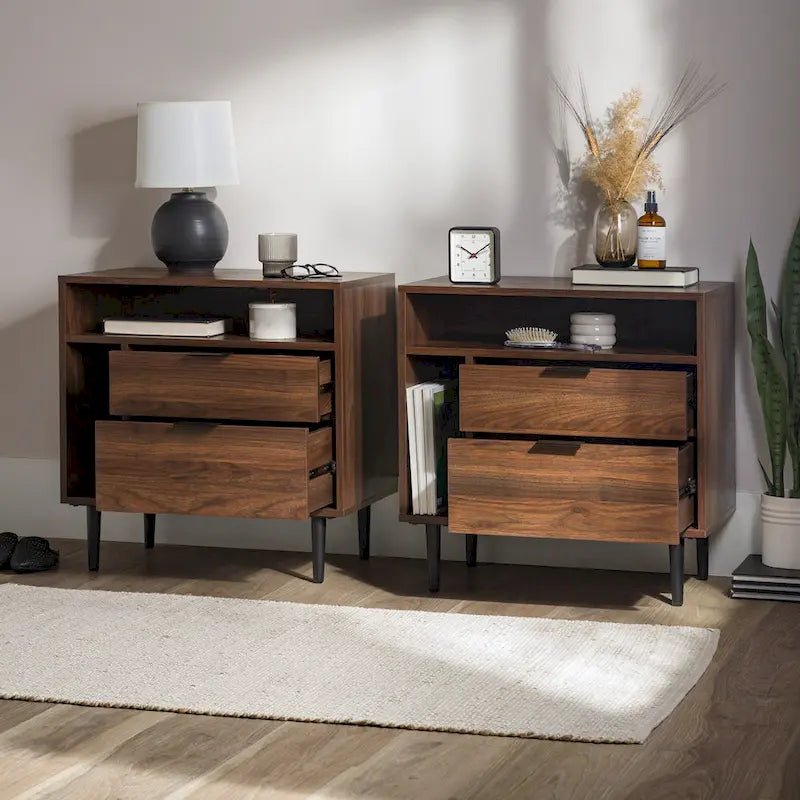 Table de chevet Middlebrook Modern Storage, ensemble de 2