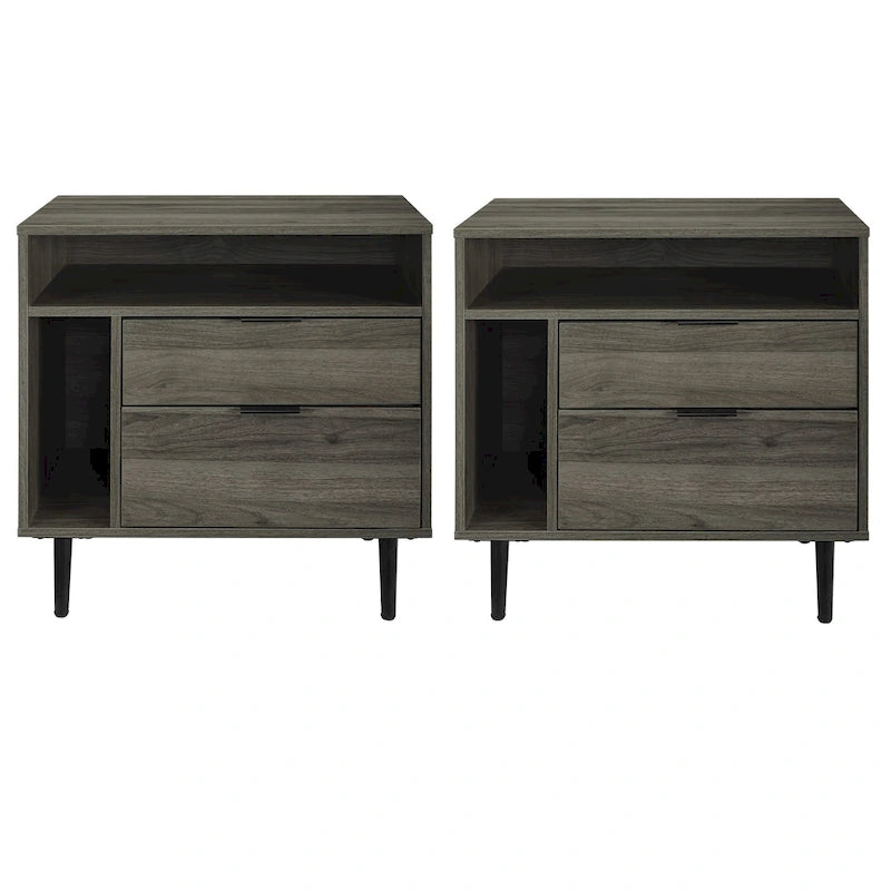 Table de chevet Middlebrook Modern Storage, ensemble de 2