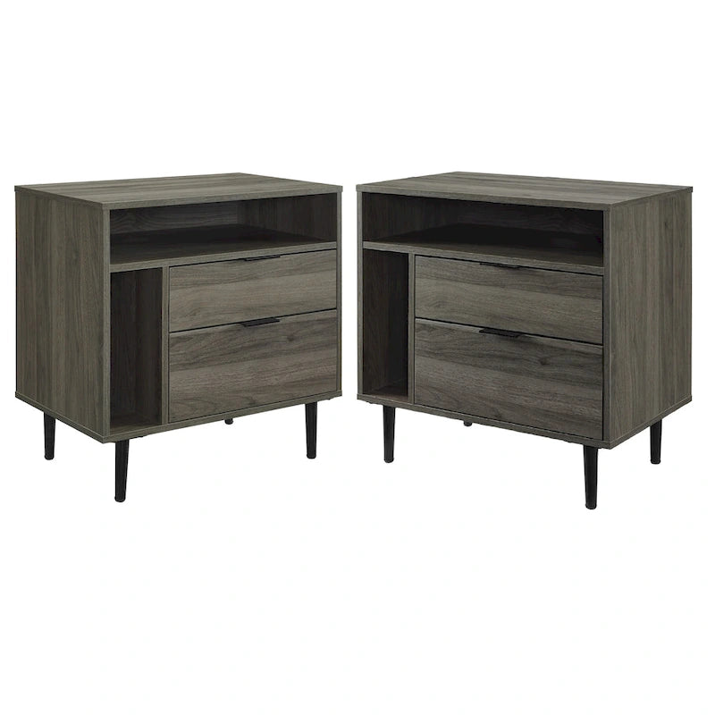 Table de chevet Middlebrook Modern Storage, ensemble de 2