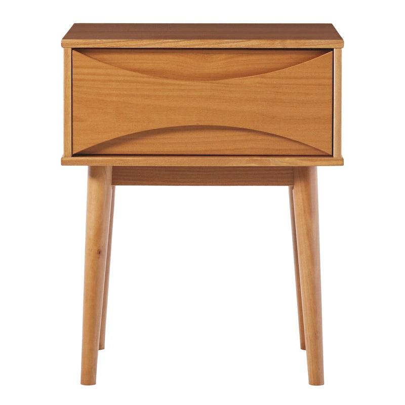 Table de chevet à tiroirs incurvés style Mid-Century Middlebrook Designs