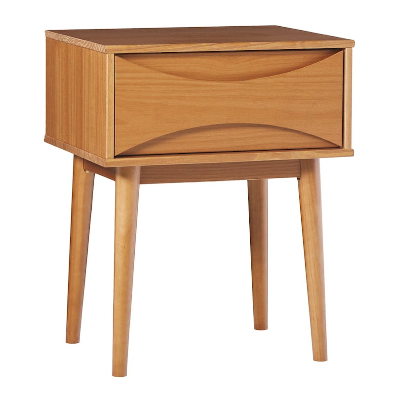 Table de chevet à tiroirs incurvés style Mid-Century Middlebrook Designs