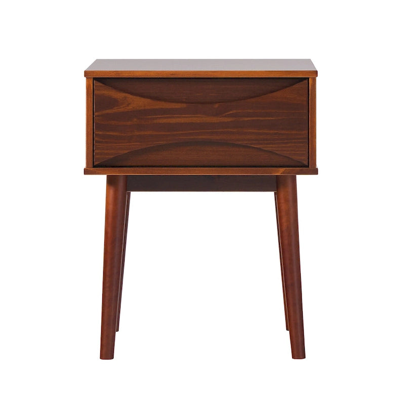 Table de chevet à tiroirs incurvés style Mid-Century Middlebrook Designs