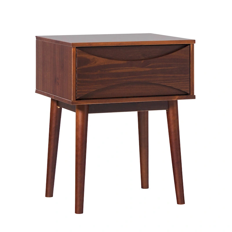 Table de chevet à tiroirs incurvés style Mid-Century Middlebrook Designs