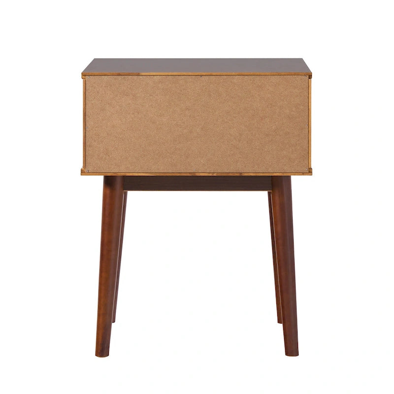 Table de chevet à tiroirs incurvés style Mid-Century Middlebrook Designs