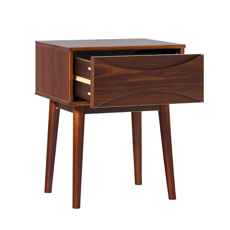 Table de chevet à tiroirs incurvés style Mid-Century Middlebrook Designs