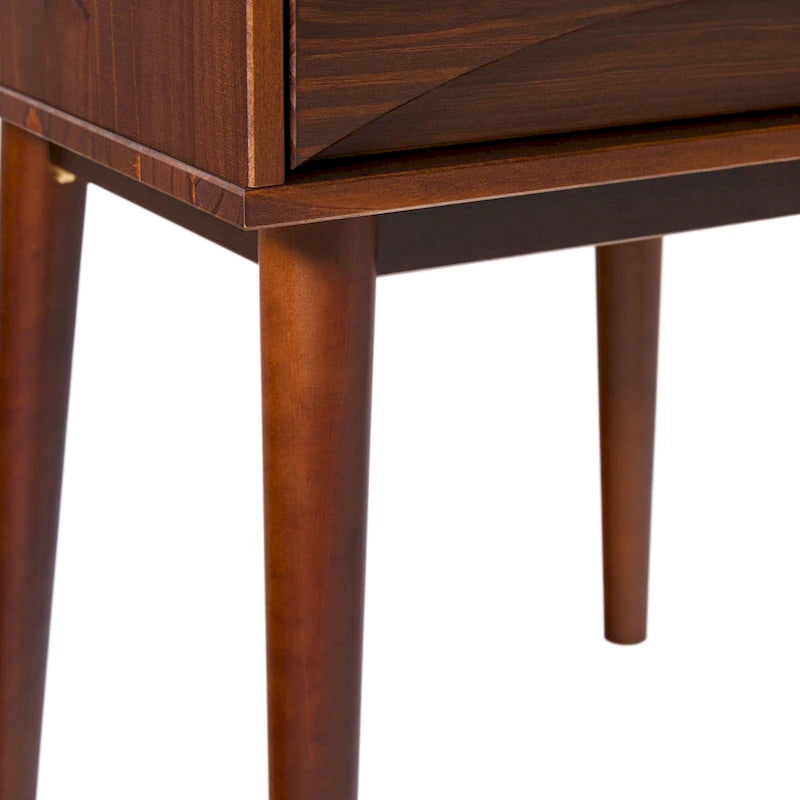 Table de chevet à tiroirs incurvés style Mid-Century Middlebrook Designs
