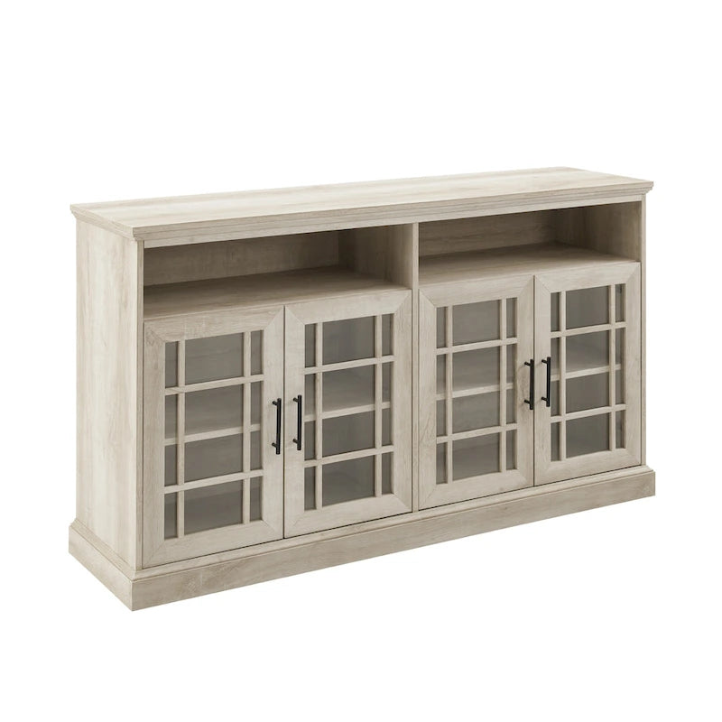 Meuble TV en verre encadré à 4 portes de 58 pouces Middlebrook