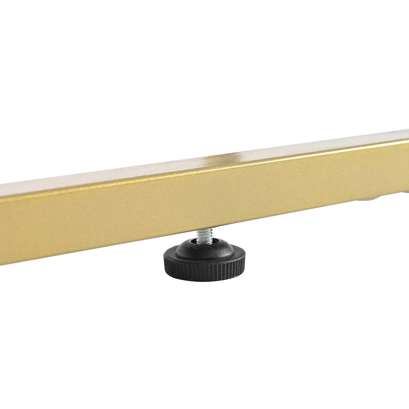Meuble TV Noir+Doré 70,8" avec poignées et placards dorés pour téléviseurs de 80"