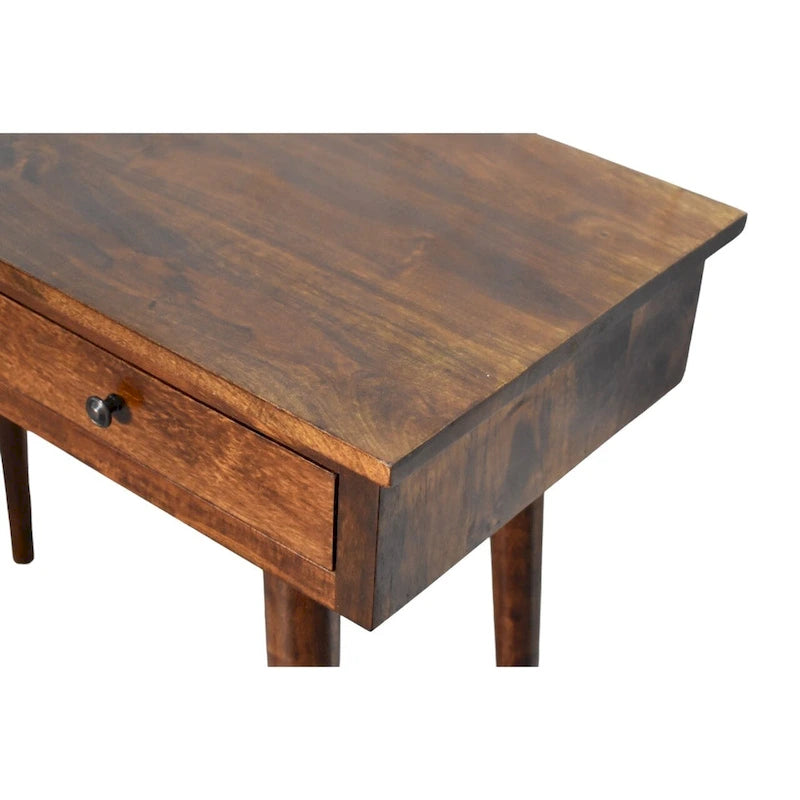 Console de couloir à 2 tiroirs en bois massif Châtaignier 89 cm