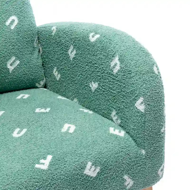 Fauteuil à bascule haut dossier rembourré vert 26,8 avec poche latérale