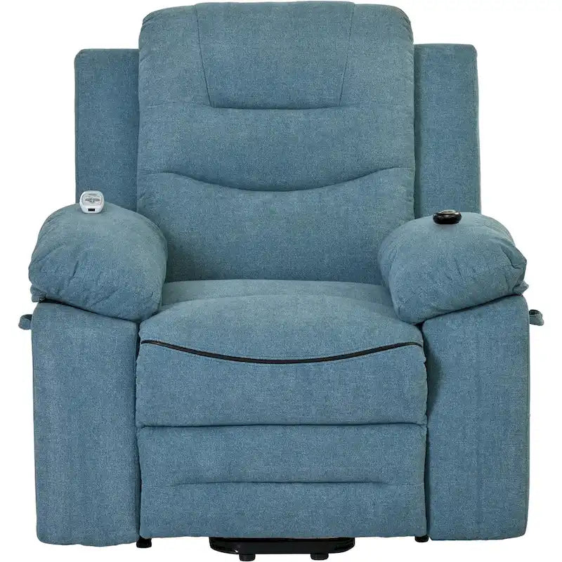 Fauteuil inclinable de massage pour seniors - Inclinaison motorisée, massage réglable, fonctions chauffantes, inclinaison à position infinie et poche latérale.