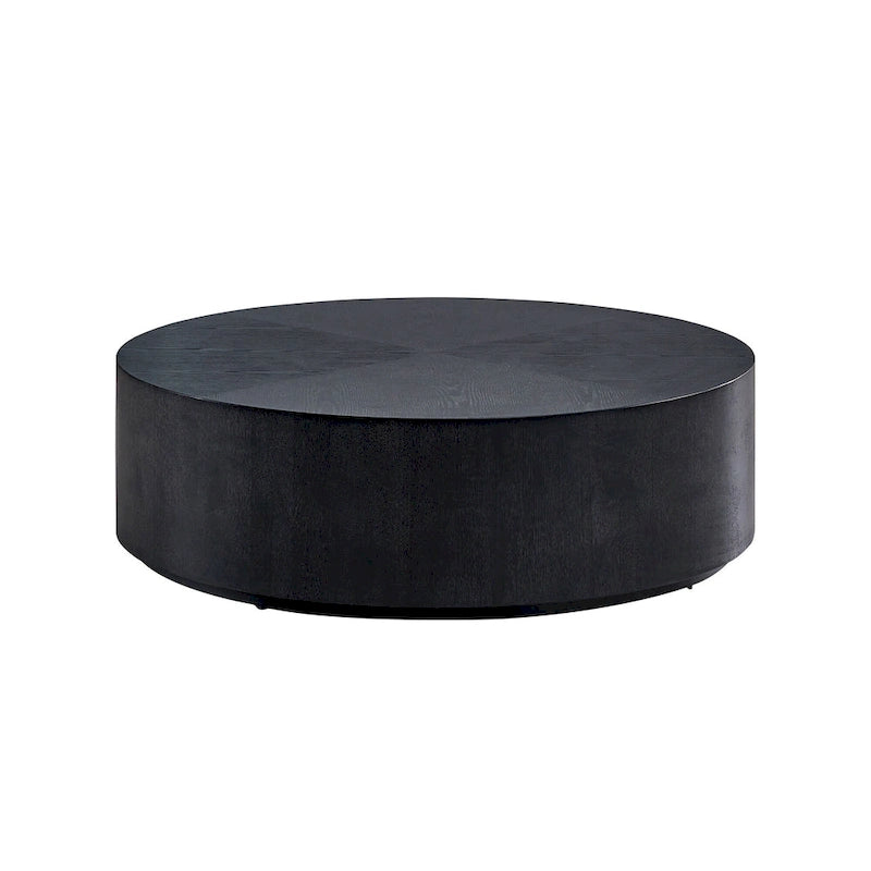 Table basse ronde moderne de 35,43 pouces en MDF pour salon, table centrale tambour pour appartement, aucun assemblage requis