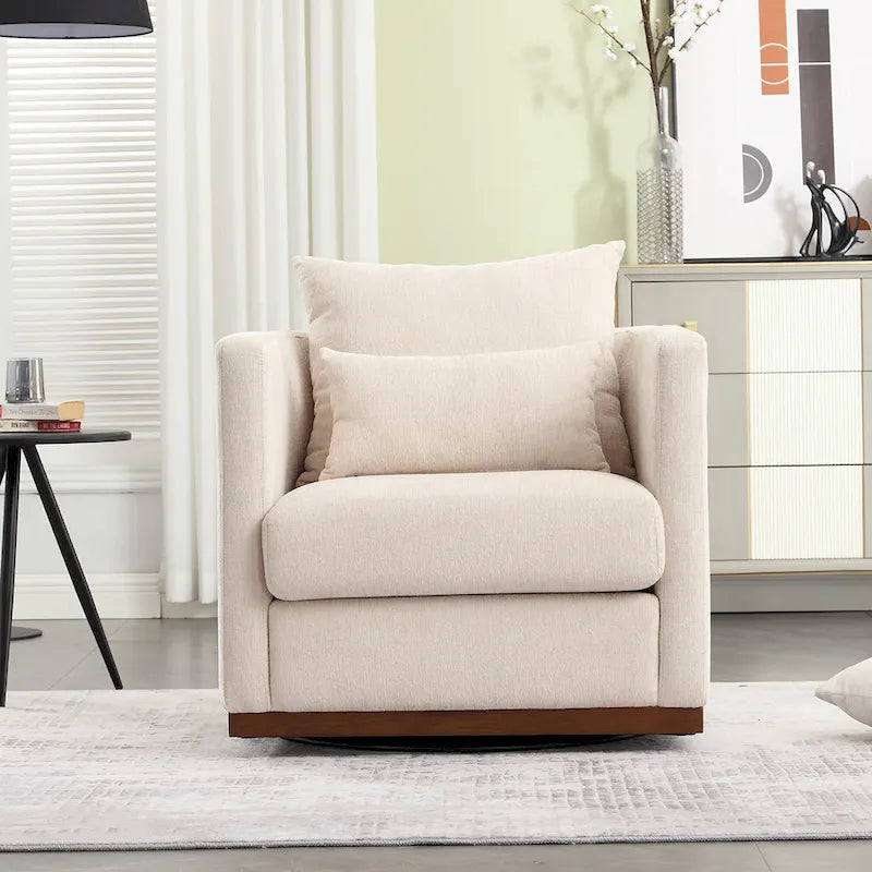 Fauteuil pivotant, Fauteuil rond confortable pour le salon, Fauteuil pivotant à 360 degrés