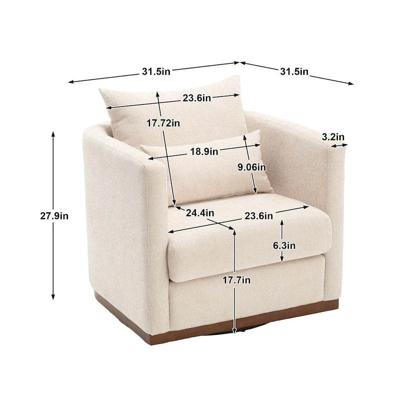 Fauteuil pivotant, Fauteuil rond confortable pour le salon, Fauteuil pivotant à 360 degrés
