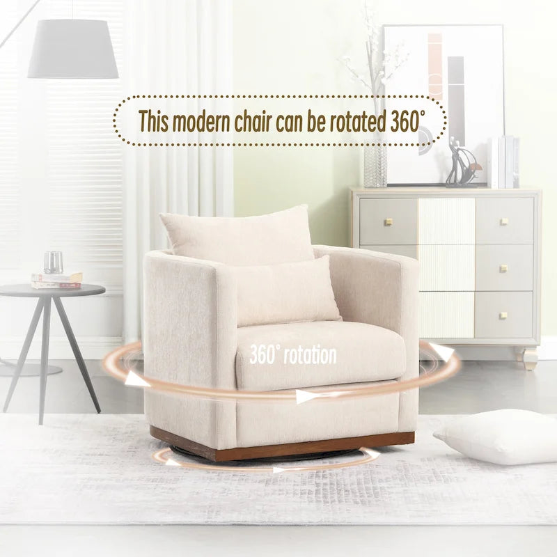 Fauteuil pivotant, Fauteuil rond confortable pour le salon, Fauteuil pivotant à 360 degrés