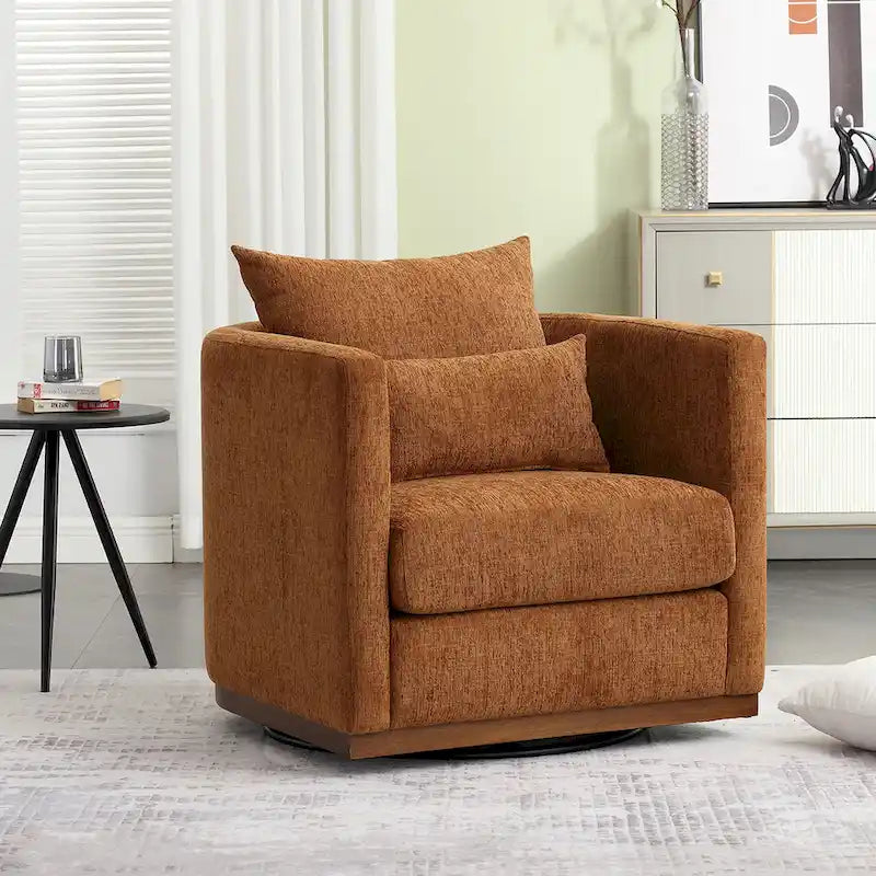 Fauteuil pivotant, Fauteuil rond confortable pour le salon, Fauteuil pivotant à 360 degrés