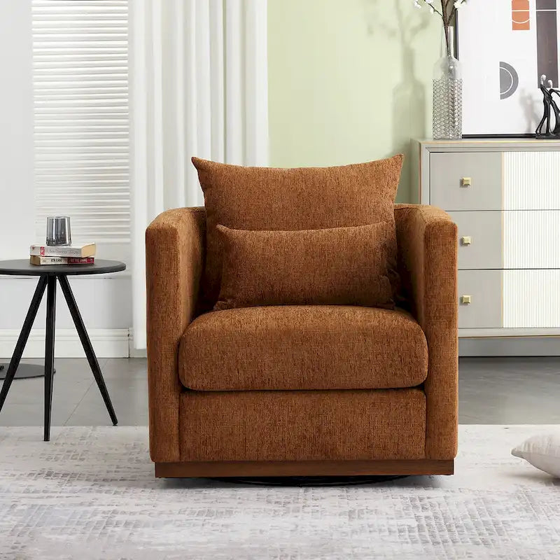 Fauteuil pivotant, Fauteuil rond confortable pour le salon, Fauteuil pivotant à 360 degrés