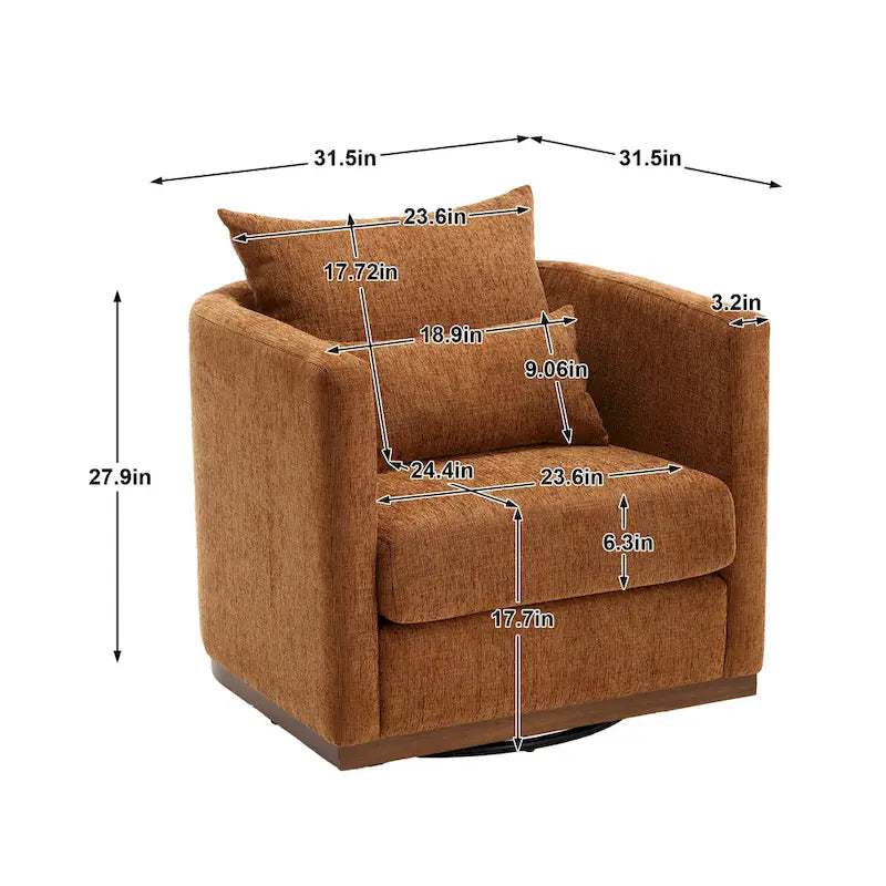 Fauteuil pivotant, Fauteuil rond confortable pour le salon, Fauteuil pivotant à 360 degrés