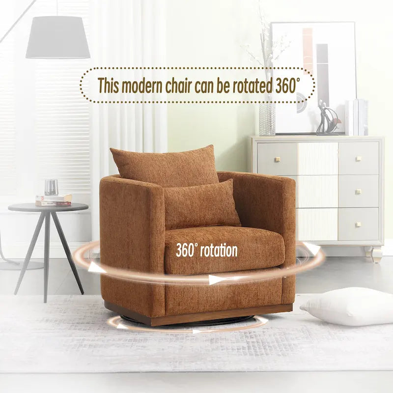 Fauteuil pivotant, Fauteuil rond confortable pour le salon, Fauteuil pivotant à 360 degrés