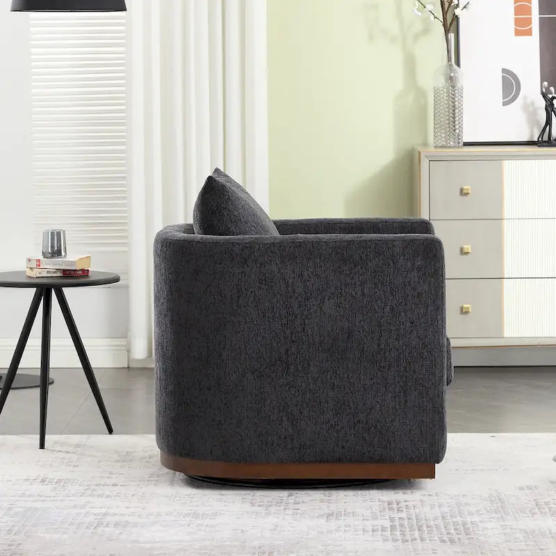 Fauteuil pivotant, Fauteuil rond confortable pour le salon, Fauteuil pivotant à 360 degrés