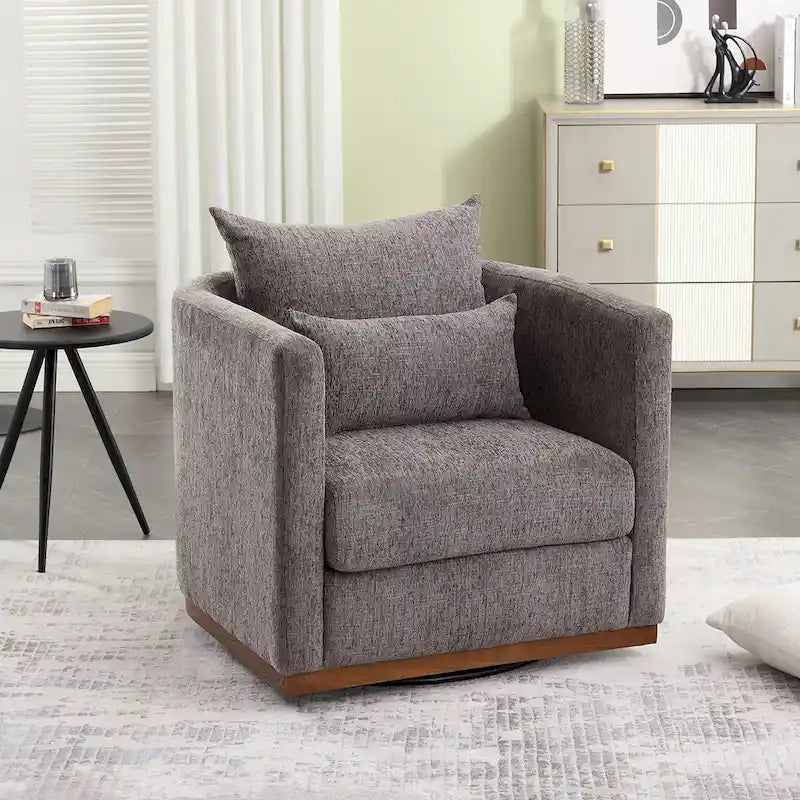 Fauteuil pivotant, Fauteuil rond confortable pour le salon, Fauteuil pivotant à 360 degrés