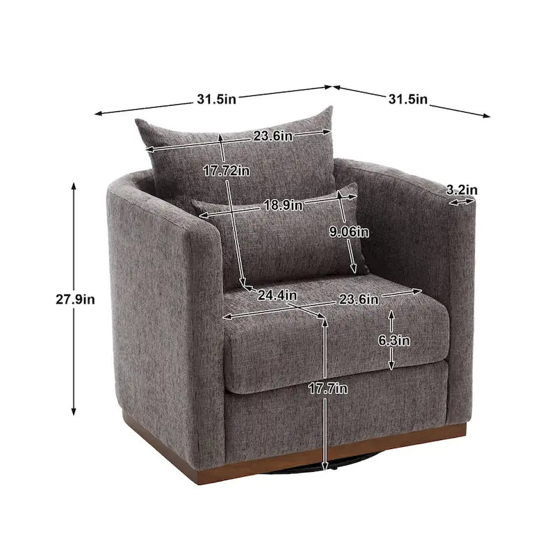 Fauteuil pivotant, Fauteuil rond confortable pour le salon, Fauteuil pivotant à 360 degrés