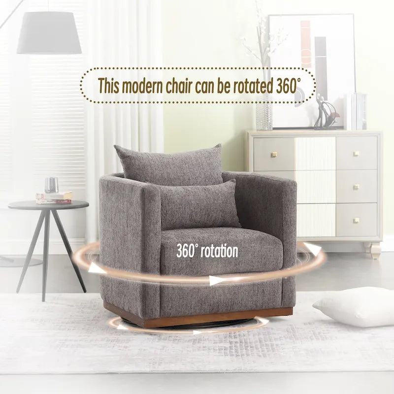 Fauteuil pivotant, Fauteuil rond confortable pour le salon, Fauteuil pivotant à 360 degrés