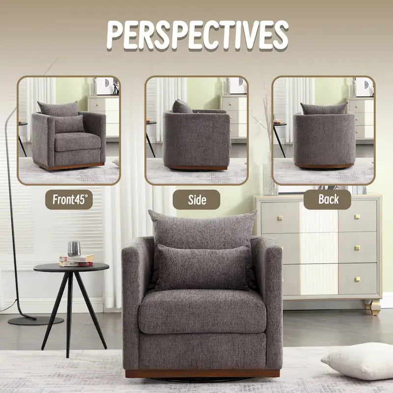 Fauteuil pivotant, Fauteuil rond confortable pour le salon, Fauteuil pivotant à 360 degrés