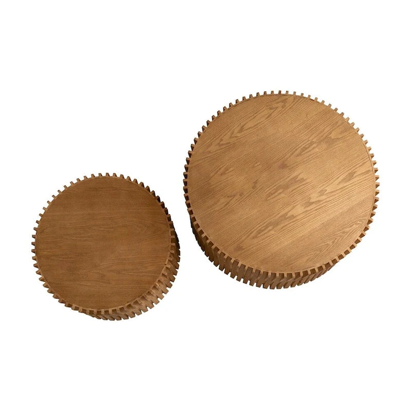 Tables basses gigognes cylindriques pour salon (Lot de 2)